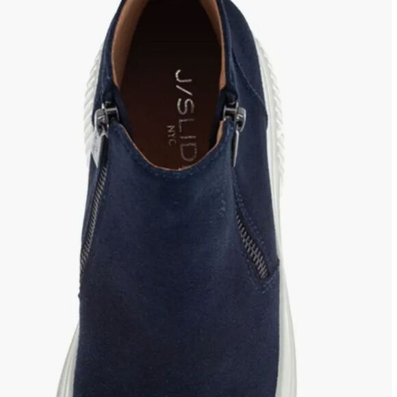 J/Slides Wyona WP Waterproof Wedge Sneaker- Navy Suede - Picture 7 of 12